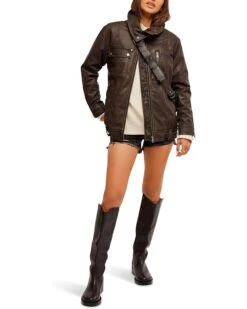 Free People Buckle Up Vegan Leather Jacket | Coats & Outerwear -Chic Attire Shop 71XoO4D51aL. AC SR736920