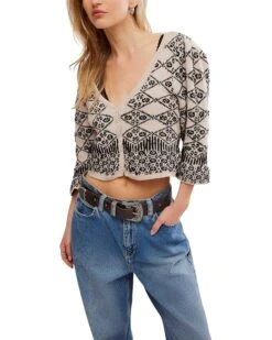 Free People Geo Floral Cardi | Sweaters
