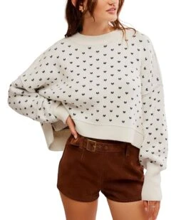 Free People Pattern Easy Street Crop | Sweaters