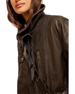 Free People Buckle Up Vegan Leather Jacket | Coats & Outerwear -Chic Attire Shop 81mX0d APpL. AC SR736920